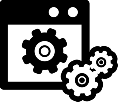 Data Settings Symbol Of A Window With Gears Sketch Style Svg Vector, Free Vectors File